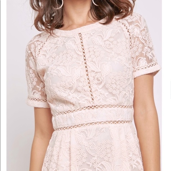 LOST INK EMBROIDERED LACE BLUSH Dress NWT XS - Picture 2 of 9